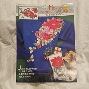 Daisy Kingdom Vintage Christmas Appliqué No Sew Fabric Cut Out Tartan Floral